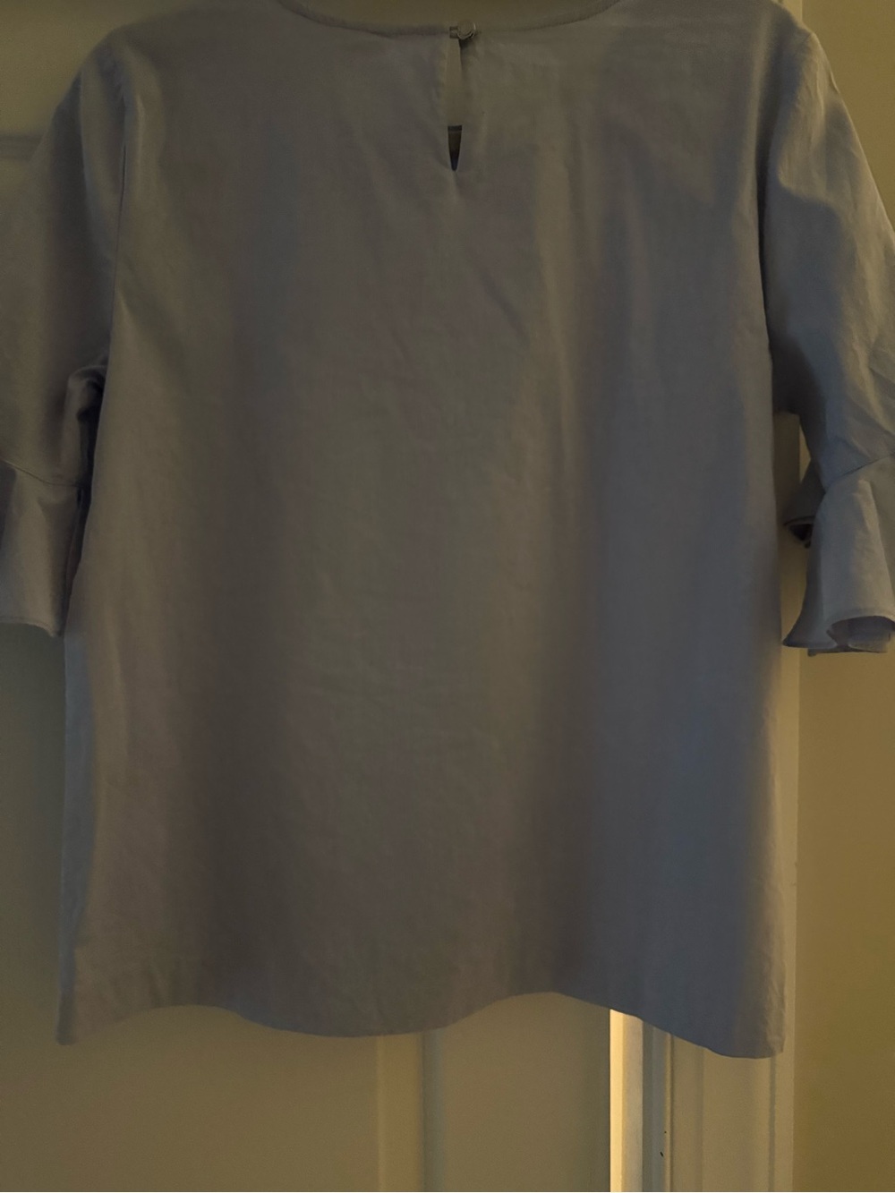 NEW Calvin Klein Light Blue Ruffle Sleeve Women's Blouse-Size Small - Picture 6 of 8